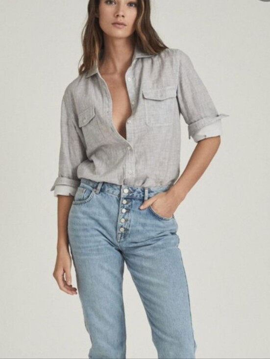 Reiss Tops - Reiss Mimi Twin Pocket Cotton Button Down Long Sleeve